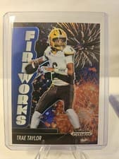 2025 Panini Prizm Black Fireworks Trae Taylor #6 card
