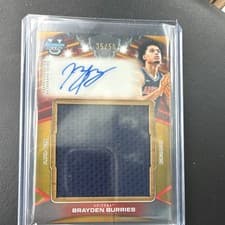 2025-26 Bowman University Best Prospect Jumbo Relic Autographs Brayden Burries #PJR-BB card