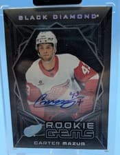 2025-26 Upper Deck Black Diamond Rookie Gems Signatures Carter Mazur #RGS-CM card