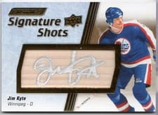 2024-25 Upper Deck Engrained Icons Signature Shots Manufactured Stick Relics Jim Kyte #SS-JK card