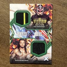 2025 Topps Exalted WWE Wrestling Rivaled Relics Santos Escobar/Rey Mysterio #RR-ME card