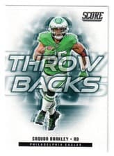 Saquon Barkley 2025 Panini Score Throwbacks card