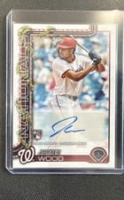 2025 Topps Holiday Autographs James Wood #PA-JWO card