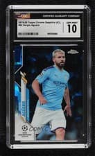 Sergio Aguero 2019 Topps Chrome UEFA Champions League Sapphire card