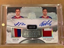 Adam Fox, Igor Shesterkin 2019 Upper Deck the Cup Dual Auto Rookie Bookmarks card