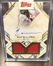 2025 Topps Diamond Icons Single Player Dual Autographed Relics Elly De La Cruz #SPDRA-EC card