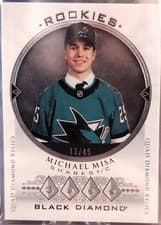 2025-26 Upper Deck Black Diamond Retro Diamond Relic Rookie Quad Michael Misa #BDRR-MM card