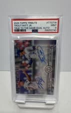 2025 Topps Tribute True to the Game Dual Autographs Mike Trout / Bobby Witt Jr. #TTG-TW card