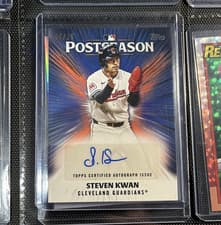 2025 Topps Postseason Performance Autograph Steven Kwan #PPA-SK card