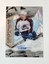 Devon Toews 2024-25 Upper Deck Clear Cut Crystalline Stars card