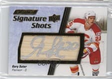 2024-25 Upper Deck Engrained Icons Signature Shots Manufactured Stick Relics Gary Suter #SS-GU card
