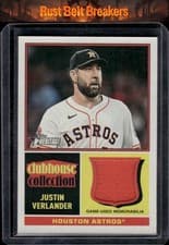 2025 Topps Heritage Clubhouse Collection Relics Justin Verlander #CCR-JV card