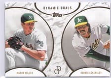 2025 Topps Dynamic Duals Base Set Mason Miller / Dennis Eckersley #18 card
