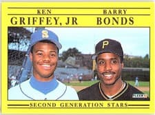 Ken Griffey Jr, Barry Bonds 1991 Fleer card