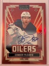 2025-26 O-Pee-Chee Platinum Retro Red Auto Connor McDavid #R-49 card