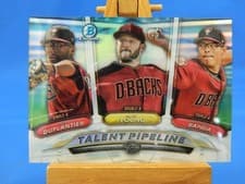 Jon Duplantier, Anthony Banda, Alex Young 2018 Bowman Talent Pipeline Chrome card