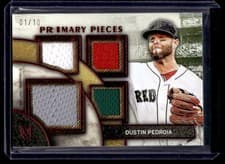 2025 Topps Museum Collection Single Player Primary Pieces Quad Relics Dustin Pedroia #SPPQ-DP card