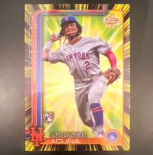2025 Topps Chrome Radiating Rookies Luisangel Acuña #RR-5 card