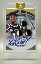2025-26 Topps 3 Rookie 3 Patch Autographs Vertical Drake Powell #RPV-DP card