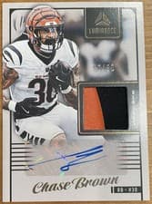 2025 Panini Luminance Autograph Jerseys Chase Brown #4 card