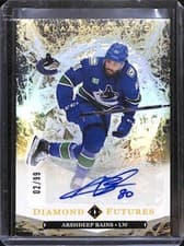 2024-25 Upper Deck Black Diamond Diamond Futures Autograph Parallel Arshdeep Bains #BDF-AB card