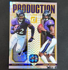 2025 Donruss Production Line Derrick Henry / Lamar Jackson #20 card