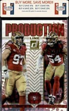 2025 Donruss Production Line Fred Warner / Nick Bosa #12 card