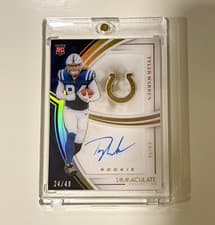 2025 Panini Immaculate Immaculate Rookie Shadowbox Signatures Tyler Warren #13 card