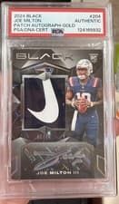 2024 Panini Black Rookie Patch Autographs Joe Milton III #204 card