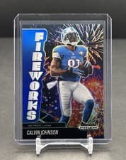 2025 Panini Prizm Black Fireworks Calvin Johnson #20 card
