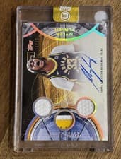 2025-26 Topps 3 Veteran 3 Patch Autographs Myles Turner #V3A-MT card