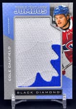 Cole Caufield 2021 Upper Deck Black Diamond Rookie Team Logo Jumbo Patches card