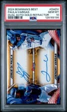 2024 Bowman's Best Dual Autographs Joendry Vargas / Josue De Paula #DA-DV card