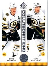 David Pastrnak / Brad Marchand 2023 SP Authentic Collaborations card