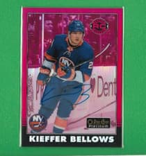 Kieffer Bellows 2021 O-Pee-Chee Platinum 2020 Update Retro Red Rainbow Autograph card