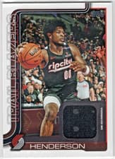 2025-26 Topps Flagship Real One Relics Scoot Henderson #FRO-SH card