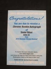 Shohei Ohtani 2018 Bowman Chrome Rookie Autographs card