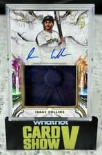 2025 Topps Inception Inception Autograph Jumbo Relic Hat Isaac Collins #IAJH-IC card