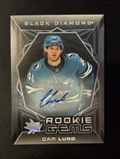 2025-26 Upper Deck Black Diamond Rookie Gems Signatures Cam Lund #RGS-CL card