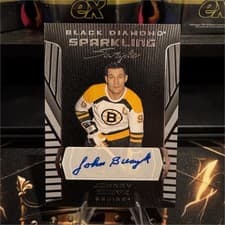 2025-26 Upper Deck Black Diamond Sparkling Scripts Johnny Bucyk #SS-JB card