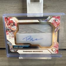2025 Topps Diamond Icons Autographed First Milestone Cleat Relics Thomas Saggese #FMCA-TS card