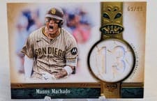 Manny Machado 2026 Topps Tier One Jersey Number Relics card