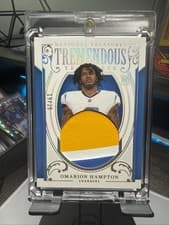 2025 Panini National Treasures Tremendous Treasures Omarion Hampton #45 card