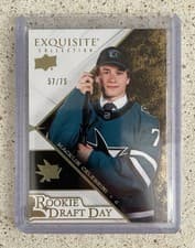 2024-25 Upper Deck Black Diamond Exquisite Collection Rookie Draft Day Macklin Celebrini #RDD-MC card