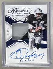 2025 Panini Flawless Distinguished Patch Autographs Bo Jackson #9 card