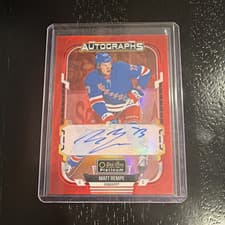 2025-26 O-Pee-Chee Platinum Red Rainbow Autos Matt Rempe #RA-RE card
