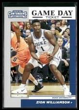 2019 Panini Contenders Draft Picks Game Day Ticket Zion Williamson #1 card
