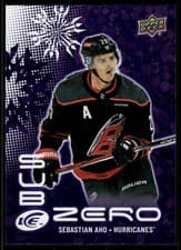 2024-25 Upper Deck Ice Sub Zero Stars Sebastian Aho #22 card