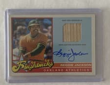 Reggie Jackson 2025 Topps Heritage Flashbacks Autographed Relic card