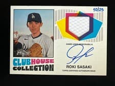 2025 Topps Heritage Clubhouse Collection Autographed Relic Roki Sasaki #CCAR-RS card